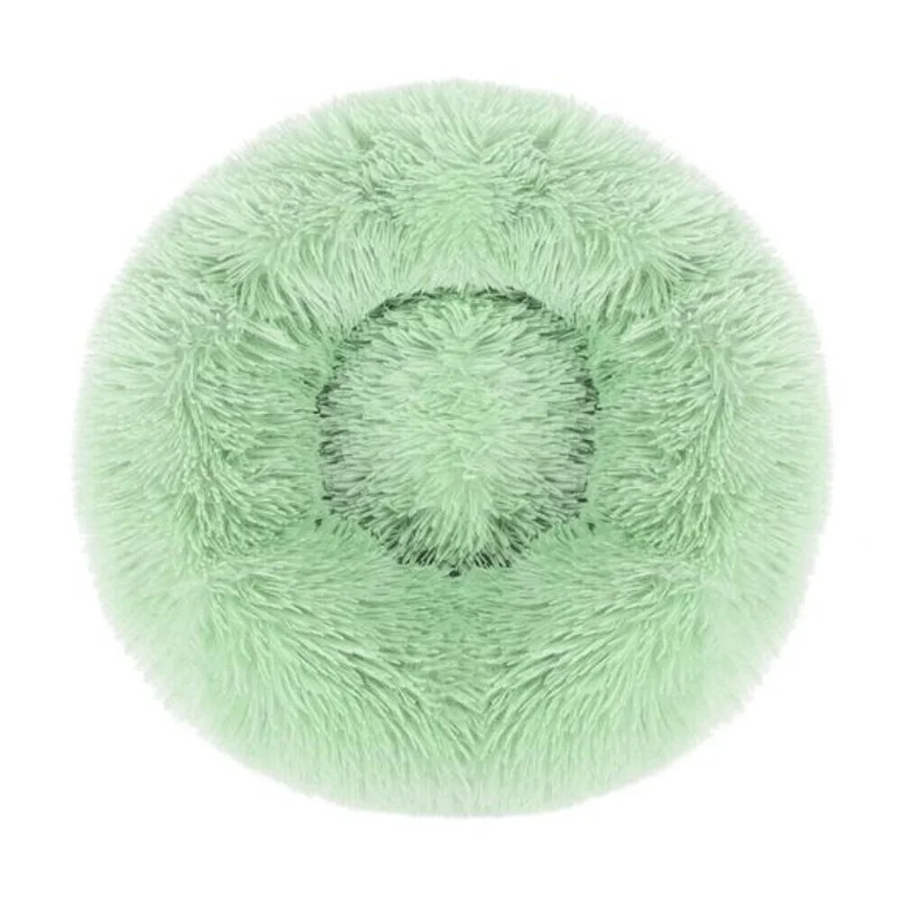 Round Plush Pet Bed Dogs Cats,Fluffy Soft Warm Calming Dog Bed Sleeping 16 Inch